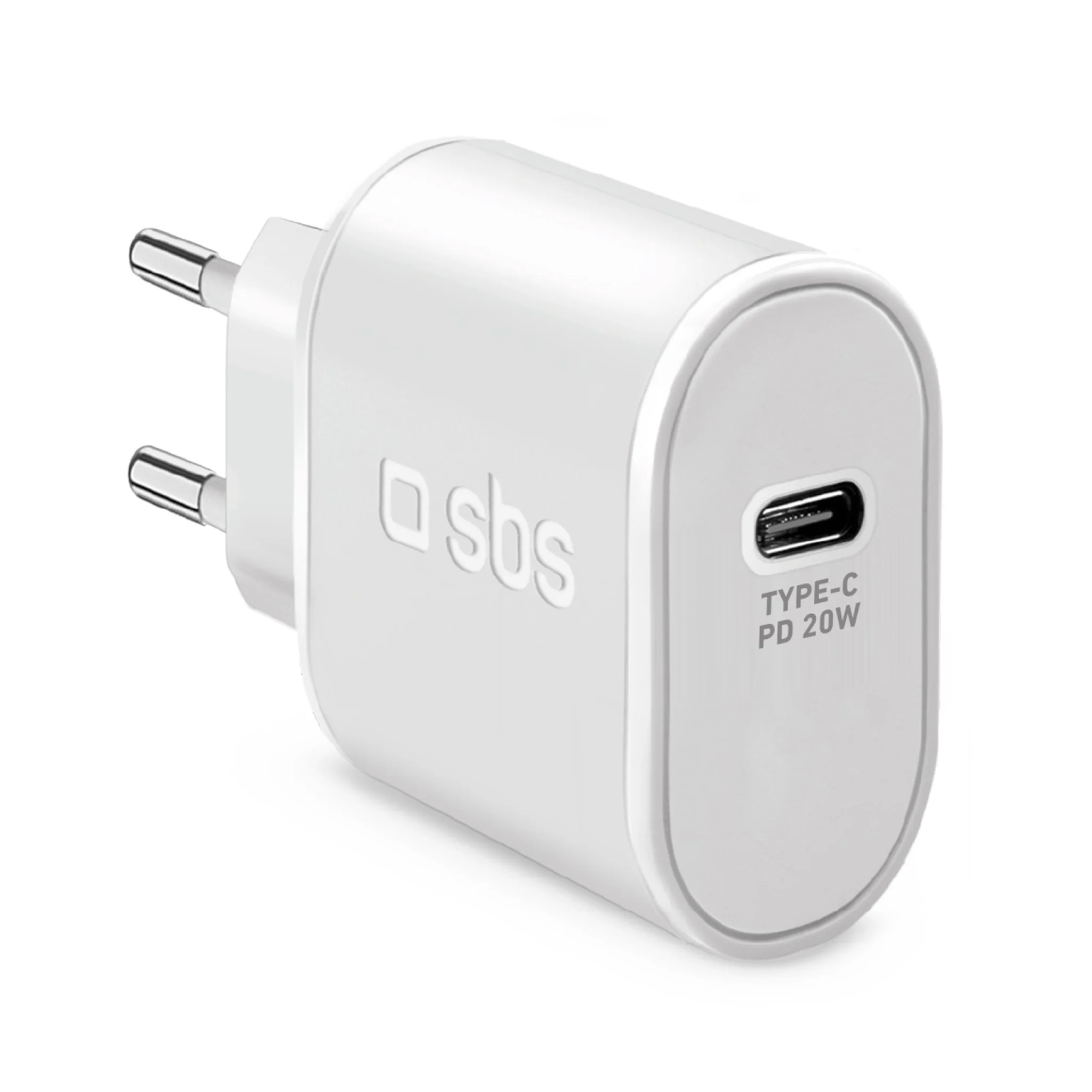 SBS 20W oplader. Hvid