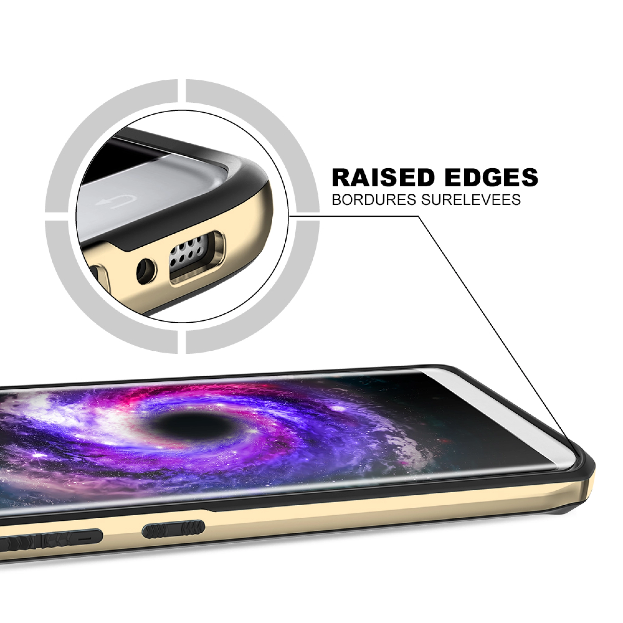 ITSKINS HYBRID EDGE cover til iPhone XS / X®. Rosa og sort