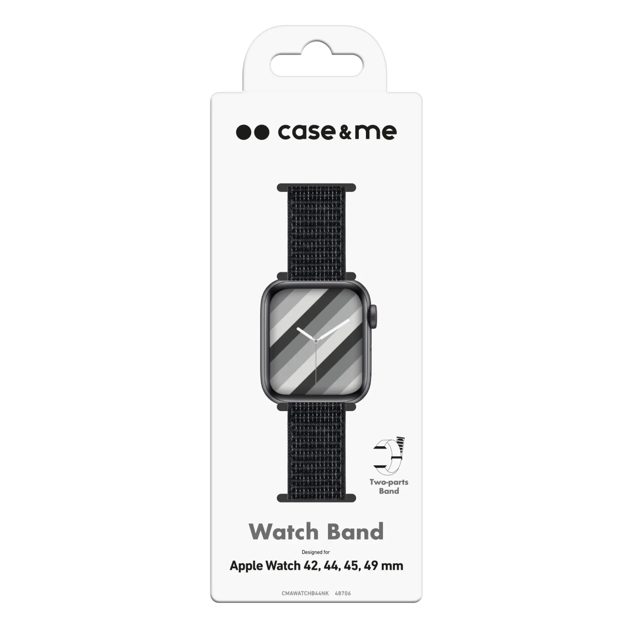 SBS nylon urrem til Apple Watch 42/44/45/49mm. Sort