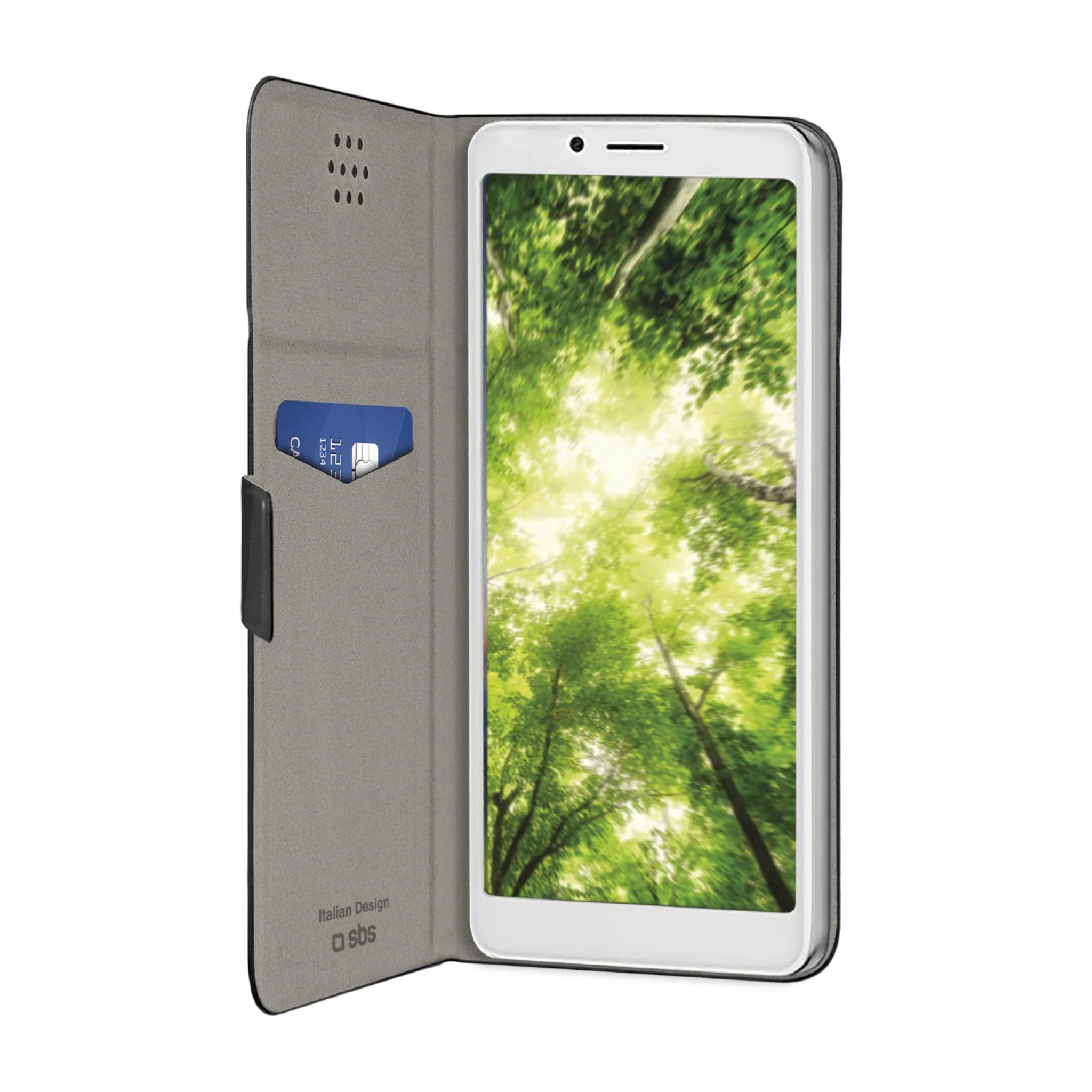 SBS universelt slankt book cover til mobil op til 6,8". Sort