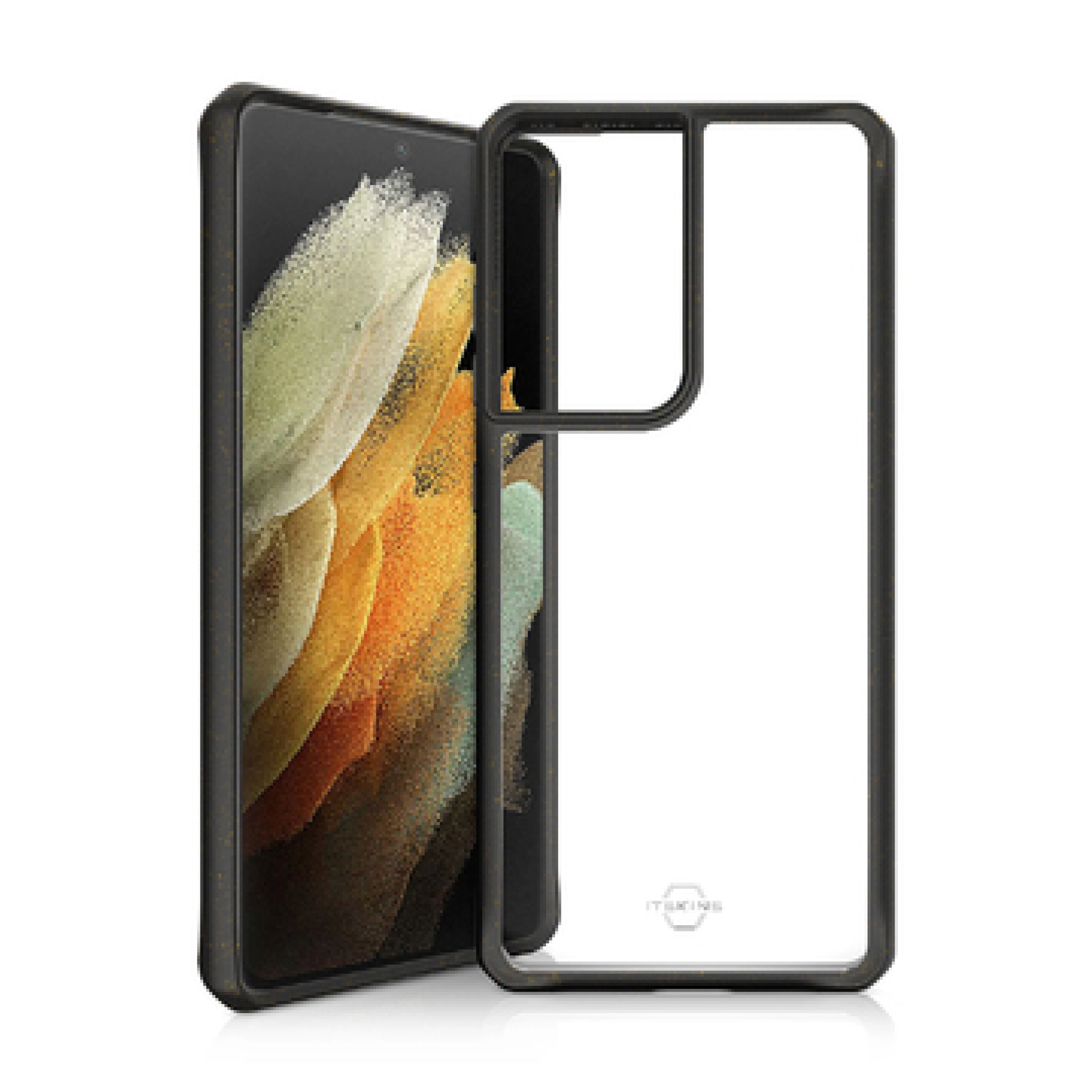 ITSKINS FERONIABIO PURE cover til Samsung Galaxy S21 Ultra 4G / 5G®. Sort og gennemsigtig