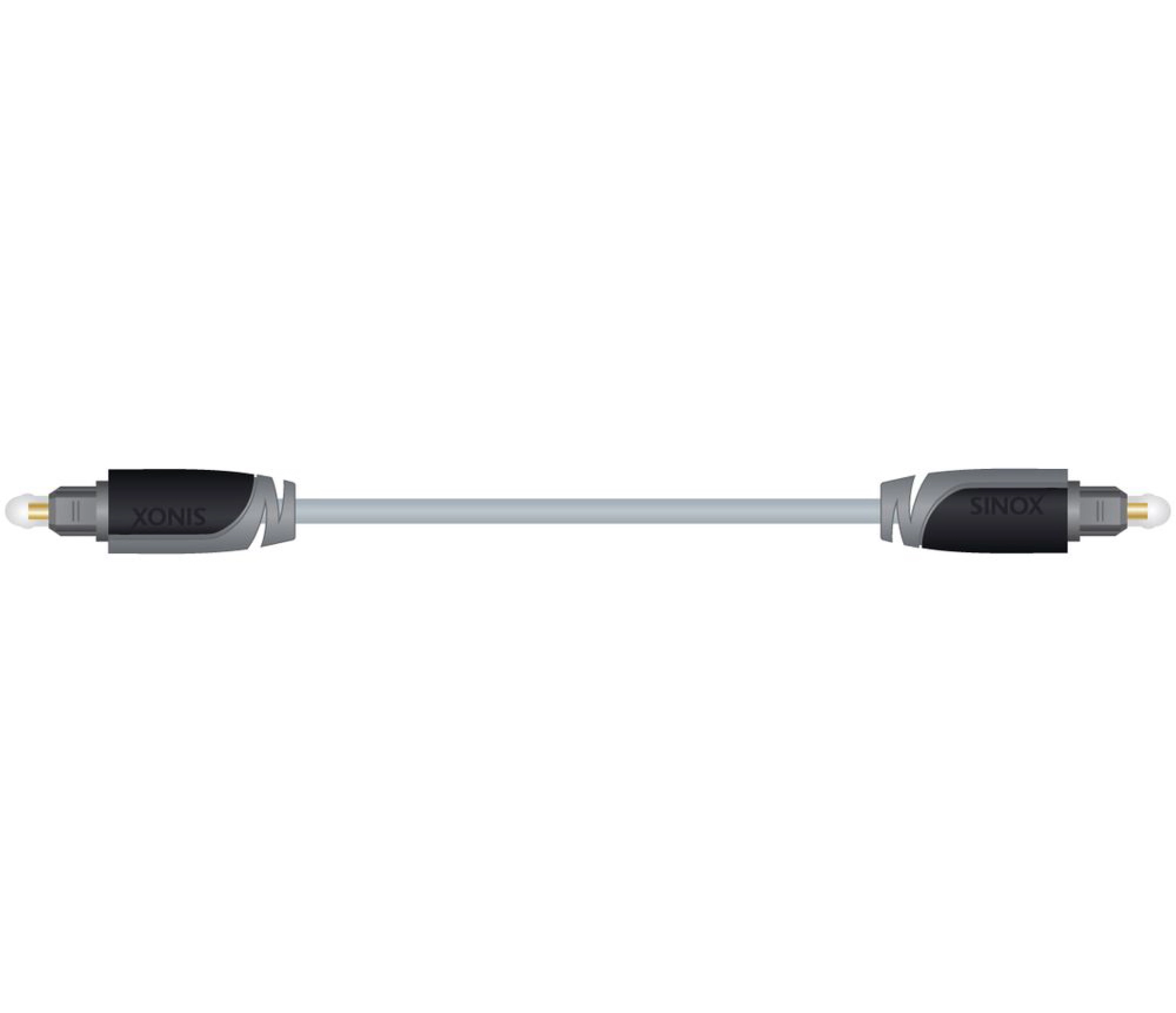 Sinox optisk kabel. 0,5m. Grå/sort