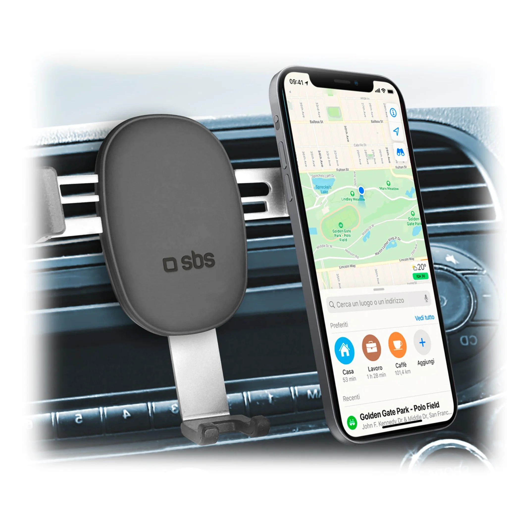 SBS Gravity mobilholder til bilen. Sort