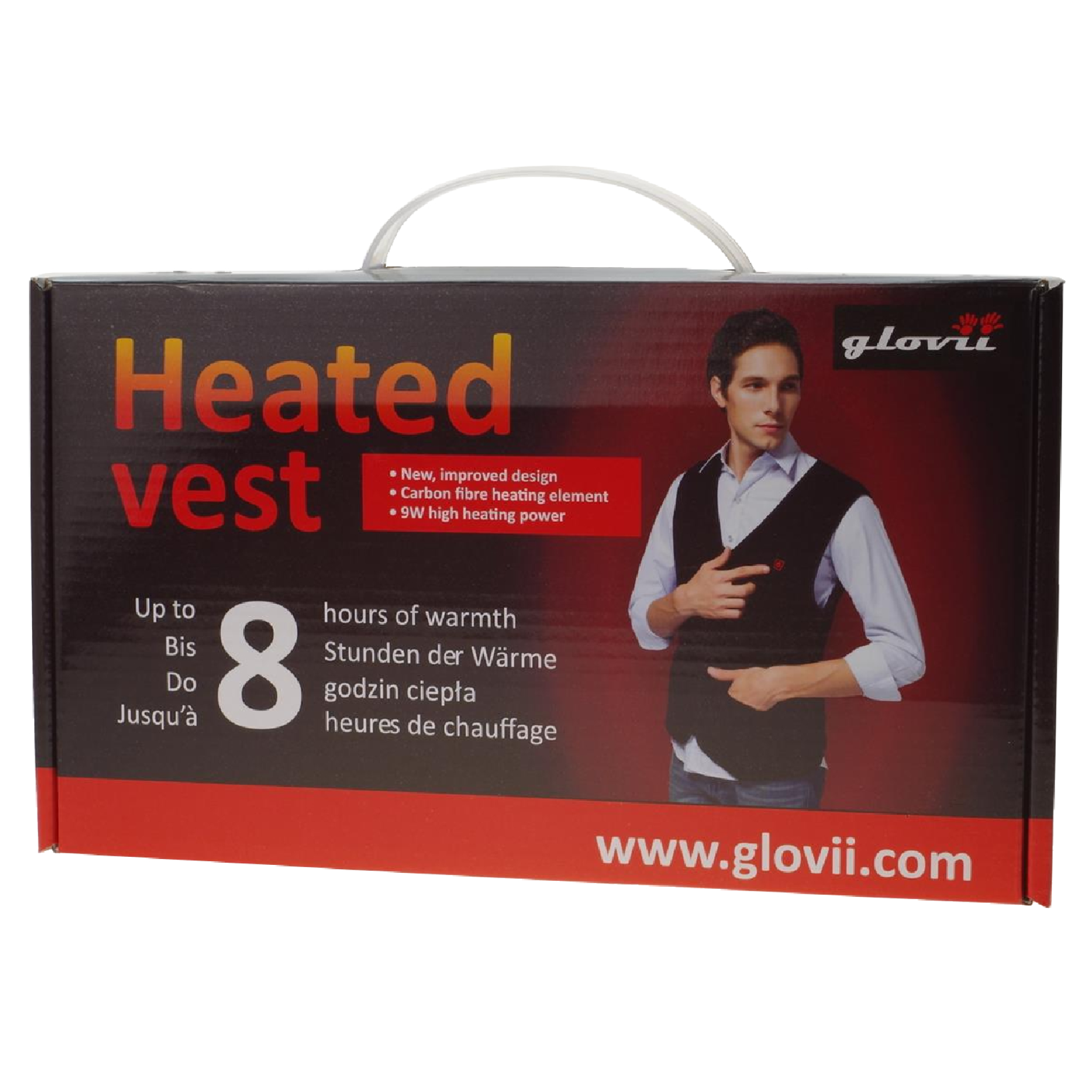 Glovii opvarmet fleecevest XL. Sort