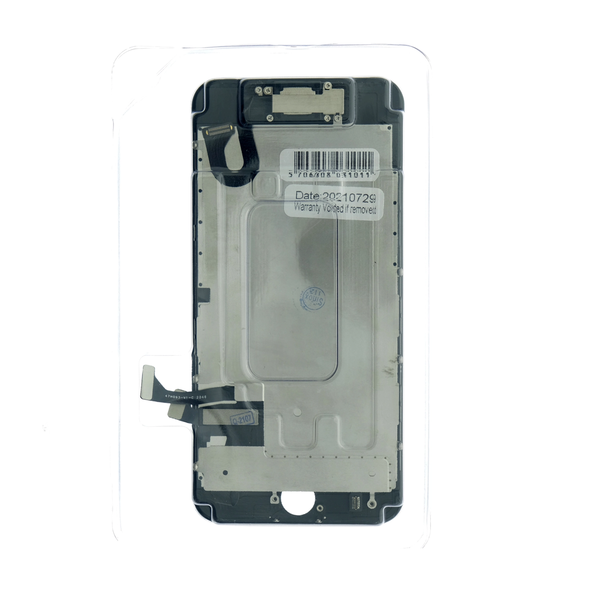 iPhone 7 skærm med smådele. Sort