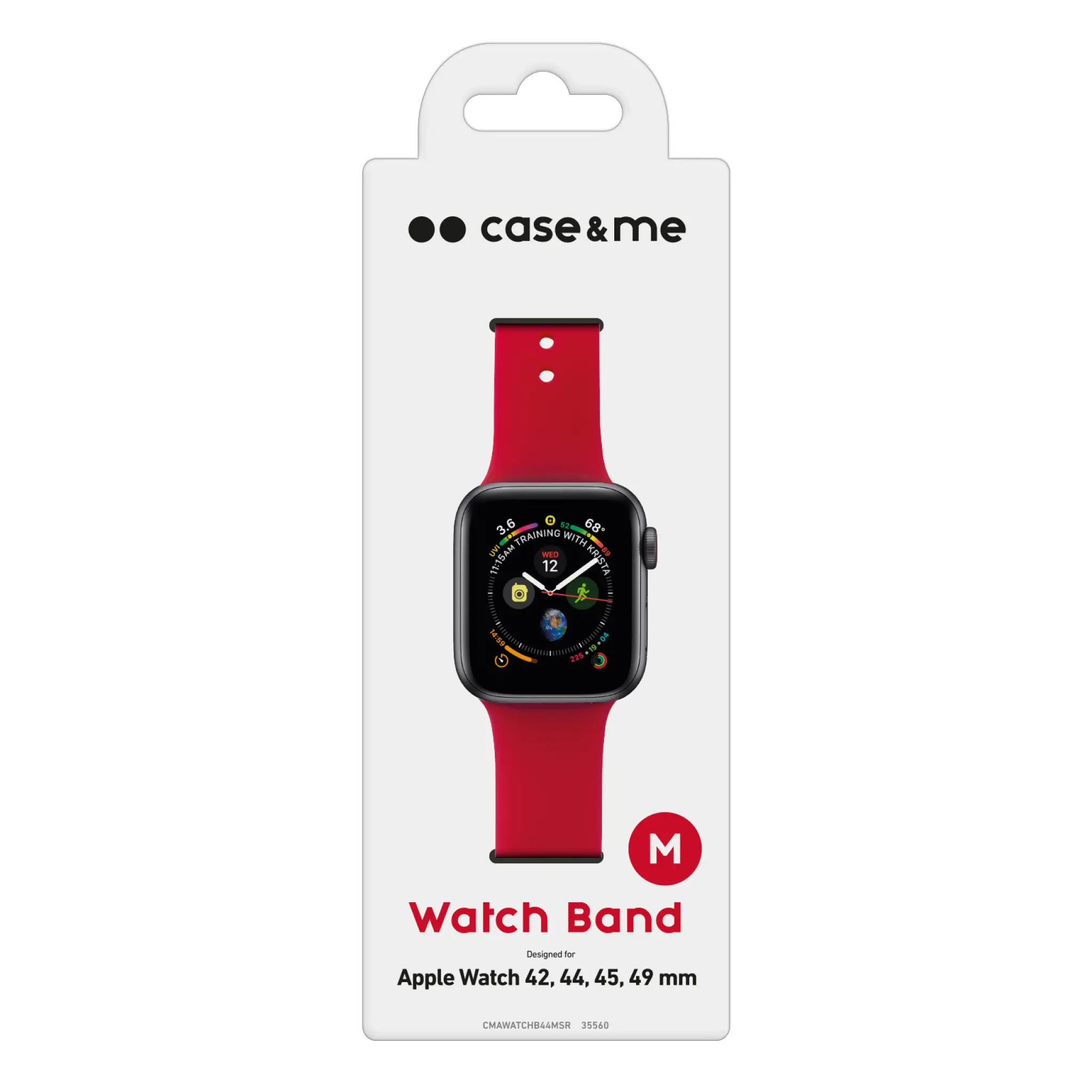 SBS silikone urrem til Apple Watch 42/44/45/49mm. Rød