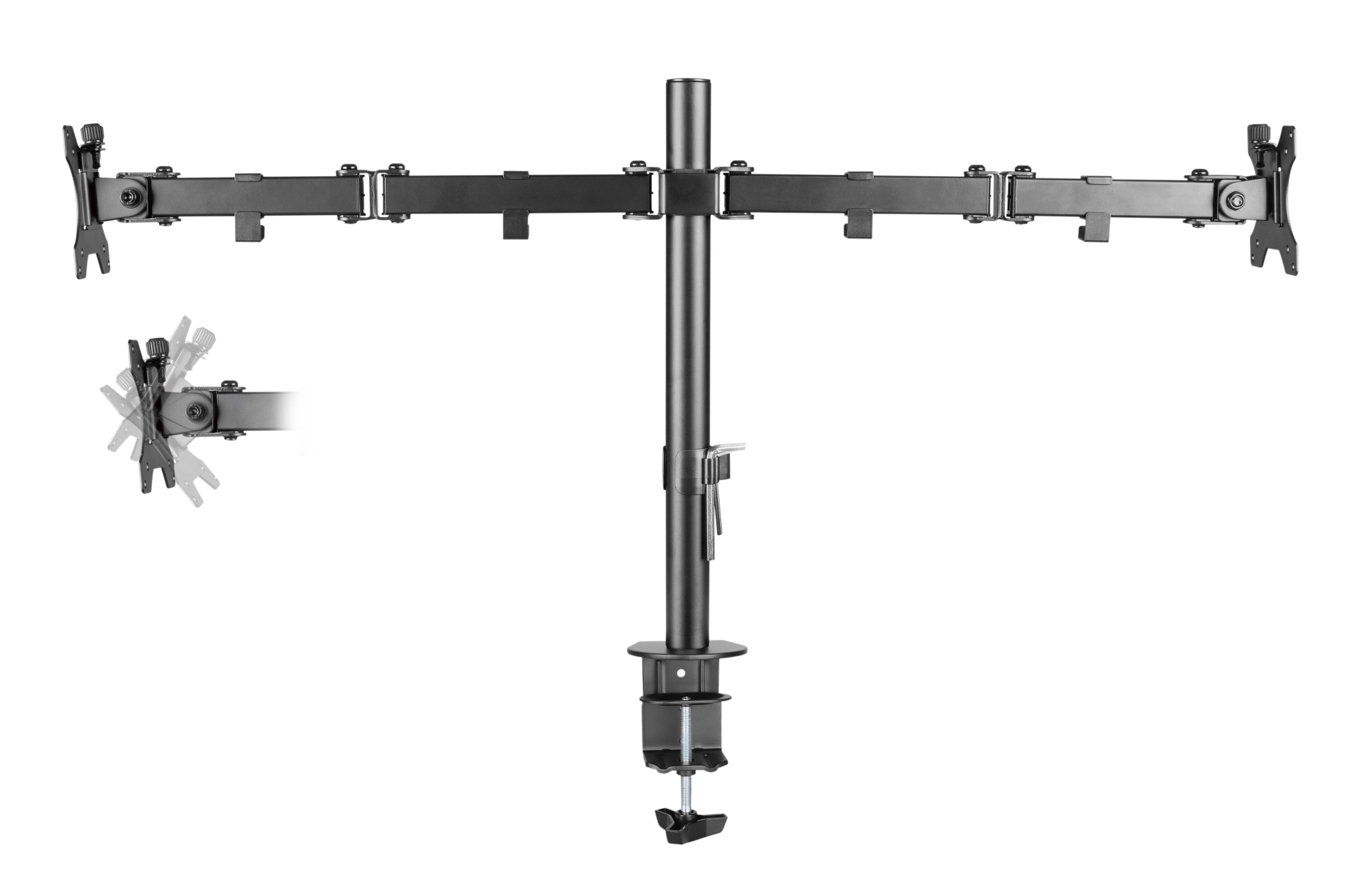 Sinox Office dobbelt skærm skrivebordsbeslag. Op til 32". Sort Sinox Office dobbelt skærm skrivebordsbeslag. Op til 32". Sort