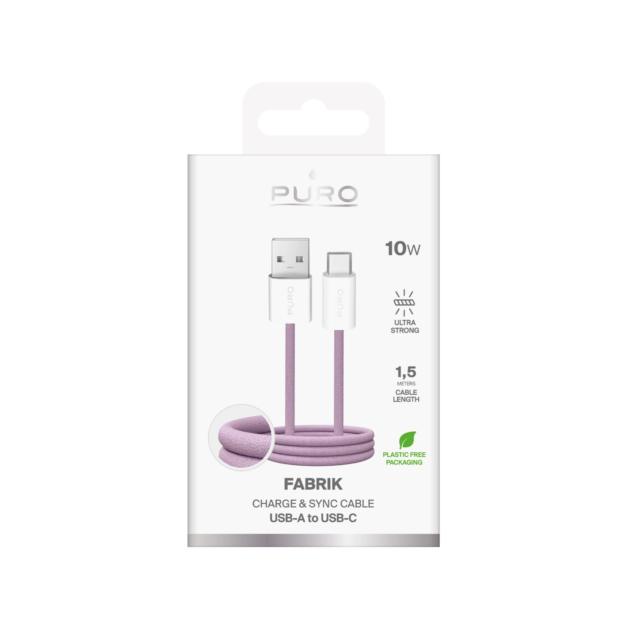 PURO Fabrik 2.0 USB-A - USB-C opladnings- og synkroniseringskabel