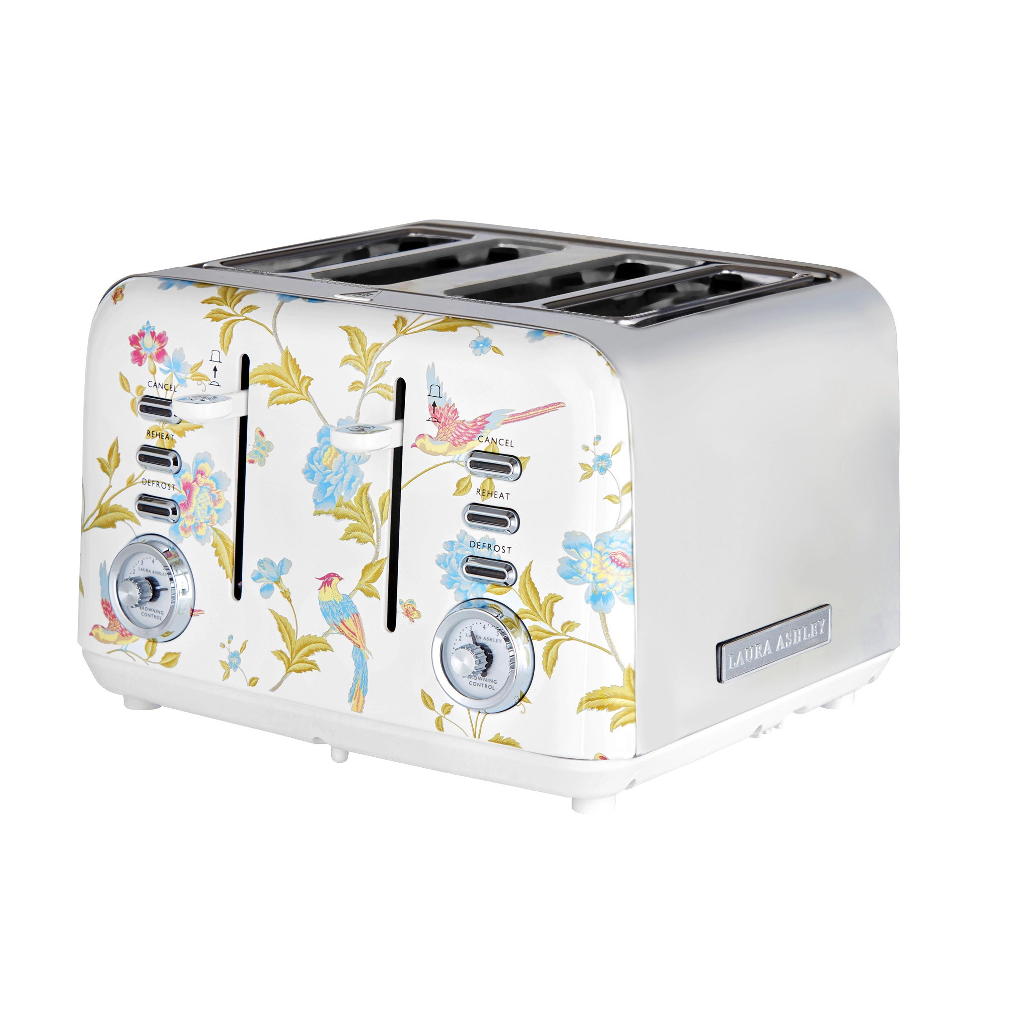 VQ Laura Ashley Slice Toaster. Hvid/sølv