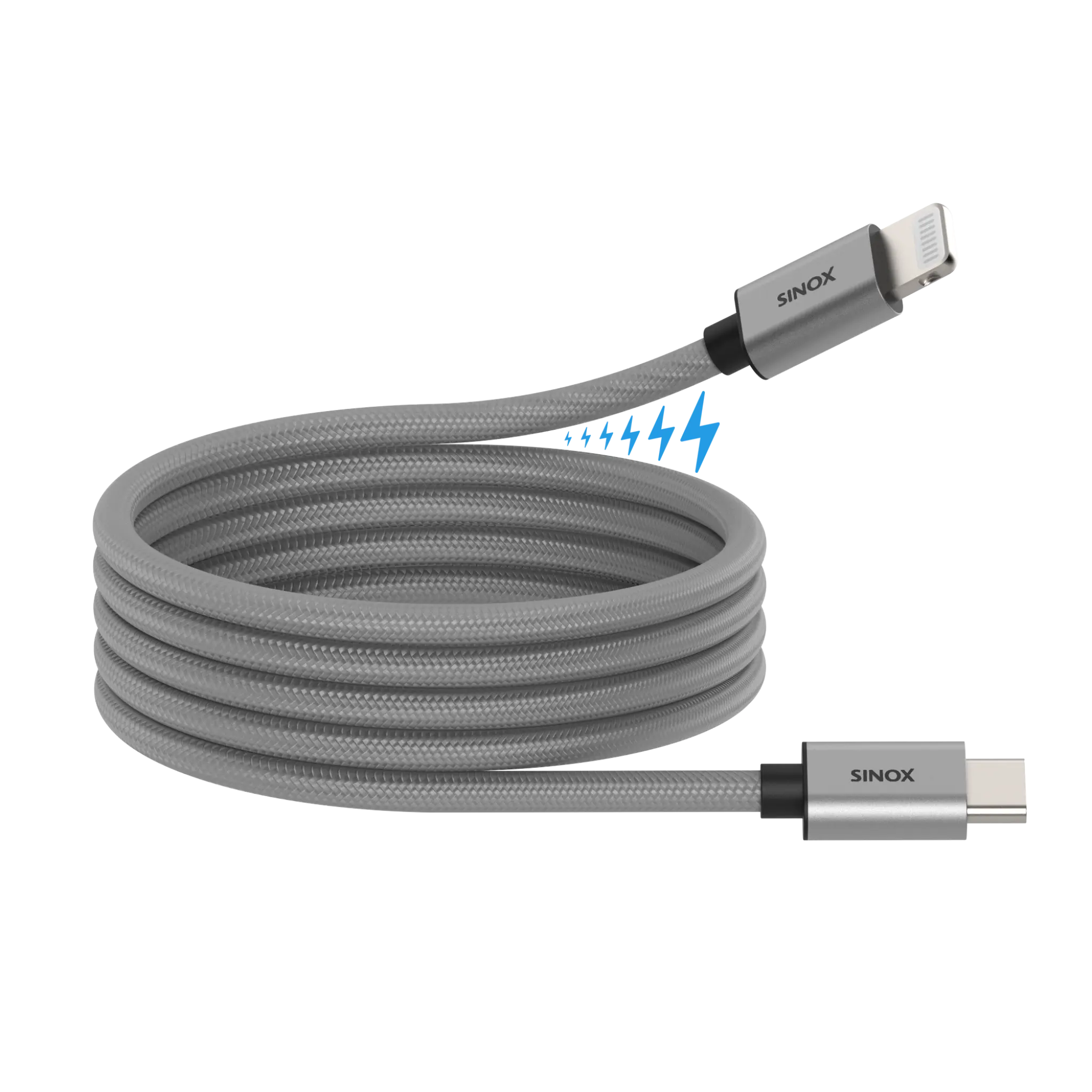 Sinox PRO USB C til Lightning magnetisk kabel. 1m. Grå Sinox PRO USB C til Lightning magnetisk kabel. 1m. Grå